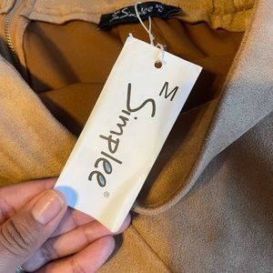 NEW! Amazon Simplee High Waist Faux Suede Mini Bodycon Skirt